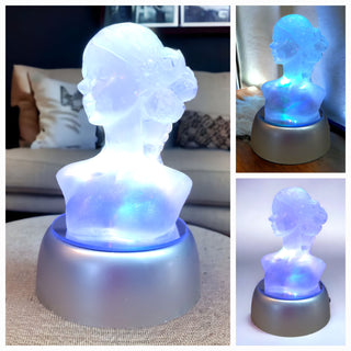 Base espositore LED luminosa 5 colorazioni a batteria (3 x AA) - Bottega delle creazioni
