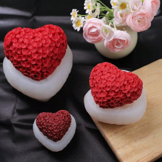 Silicone Mold Heart with Floral Decorations 3D Mold