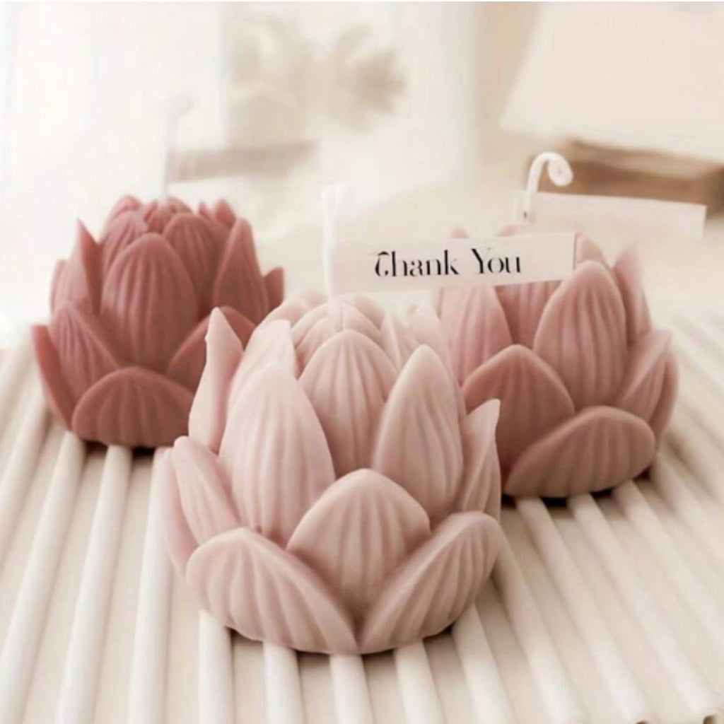 Vctitil Stampo In Silicone A Forma Di Fiore Di Loto 3D Per Sapone, Cioccolato, Caramelle, Fondente, Argilla E Decorazioni Per Cupcake - Stampo Rosa Per DIY - 3