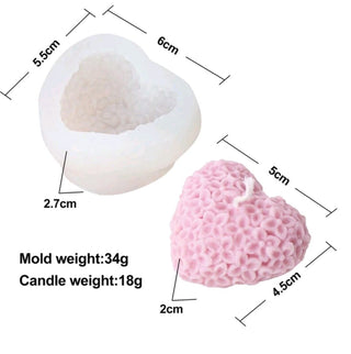 Stampo in Silicone a forma di Cuore con decorazioni Floreali  Stampo in 3D - Bottega delle creazioni
