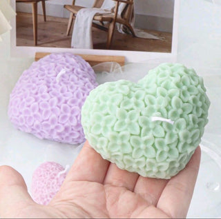 Stampo in Silicone a forma di Cuore con decorazioni Floreali  Stampo in 3D - Bottega delle creazioni