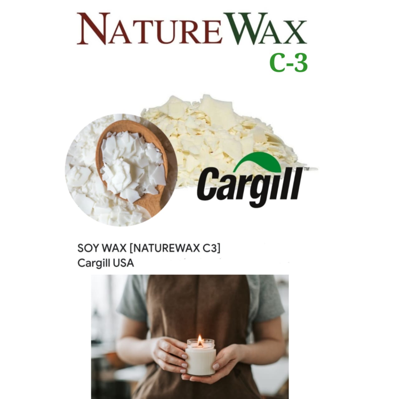 Cera di soia Cargill C3 - 100% Naturale in scaglie per candele in