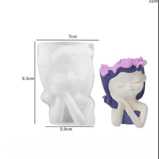 Lady silicone mold Candle holder/pot for seedlings