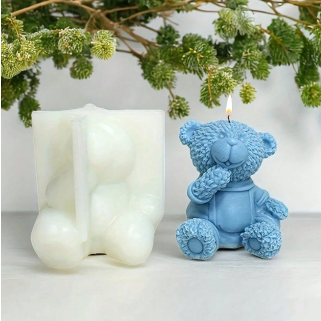 Stampo In Silicone A Forma Di Orso Per Candele E Saponi - Fai Da Te, 9.2x10.2cm - Foto 3