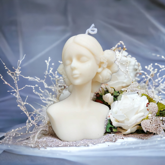 Lady in flower candele decorative in cera di soia fatte a mano - Bottega delle creazioni
