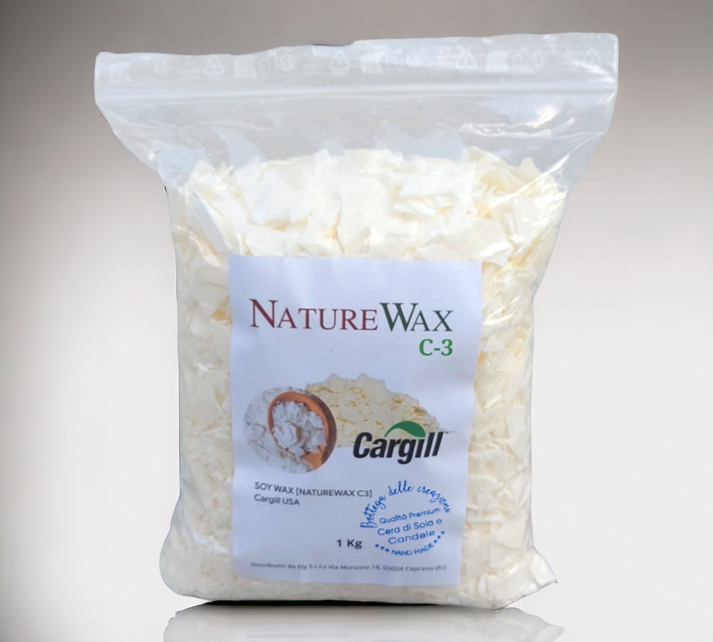 Cera di soia Cargill C3 - 100% Naturale in scaglie per candele in contenitori- Cera Professionale