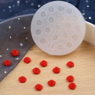 Round silicone mold 5 decorative flowers