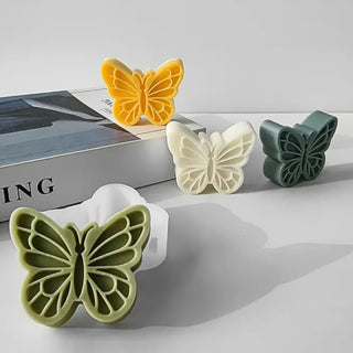 Butterfly Silicone Mold Decorated with Flowers - 3D