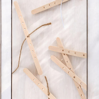 Ferma stoppino in legno con 7 fori  set 50 pz.