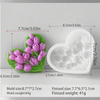 Stampo in silicone Cuore di tulipani
