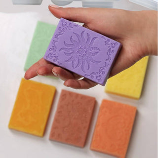 Stampo in Silicone Saponette decorate 6 cavità
