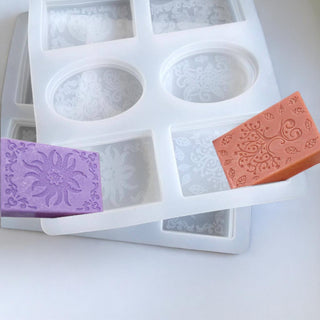 Stampo in Silicone Saponette decorate 6 cavità