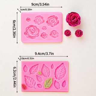Stampi in silicone Set Roselline / Foglie