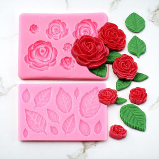 Stampi in silicone Set Roselline / Foglie