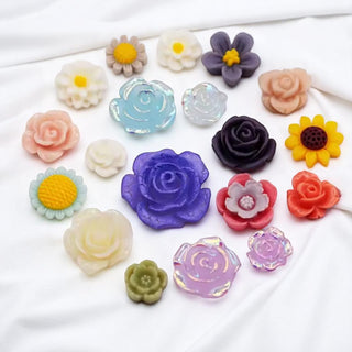 Round silicone mold 5 decorative flowers