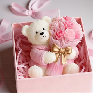 Stampo in silicone Orso Peluche con fiori