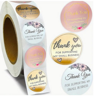Etichette autoadesive per decorazione "Thank you for supporting my small business "500 adesivi