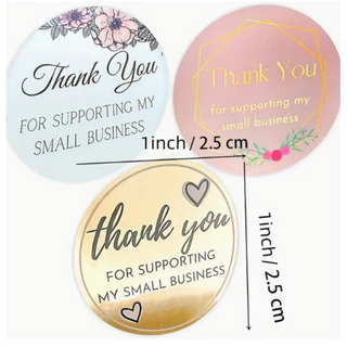 Etichette autoadesive per decorazione "Thank you for supporting my small business "500 adesivi
