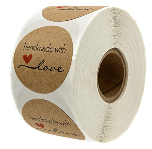 Etichette autoadesive per decorazione HANDMADE with love /500 adesivi - Bottega delle creazioni