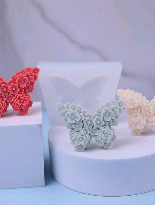 Stampo in Silicone Farfalla decorata con Fiori -3D - Bottega delle creazioni