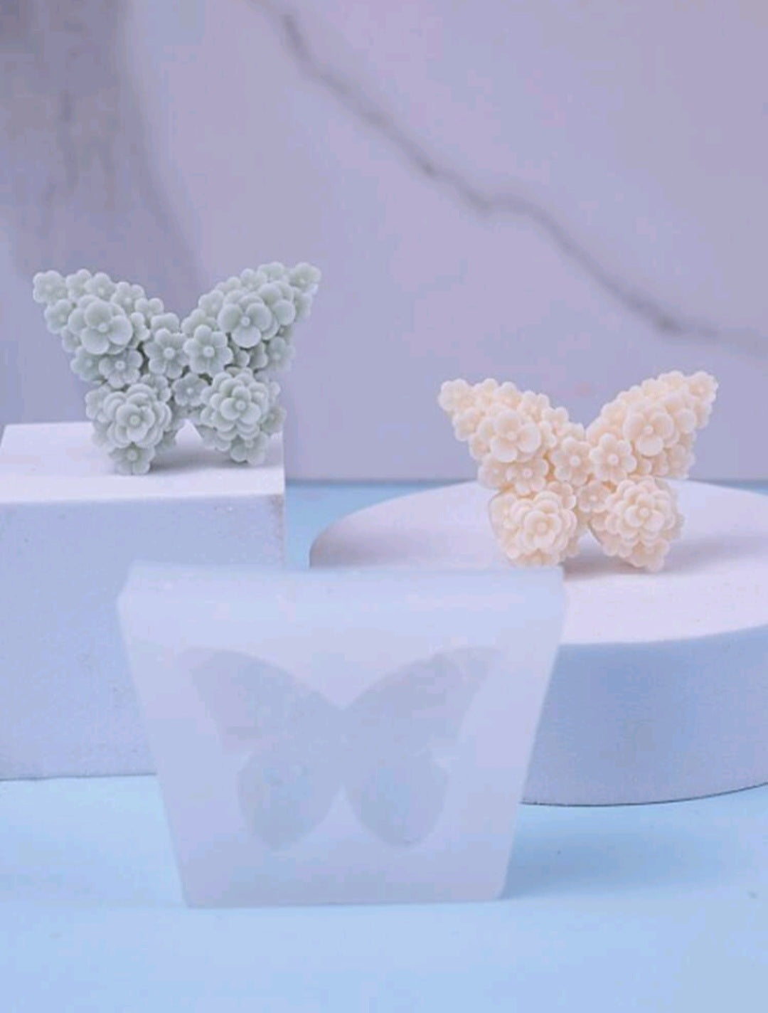 Stampo in Silicone Farfalla decorata con Fiori -3D - Bottega delle creazioni