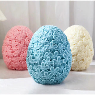 Easter egg silicone mold decorated with flowers