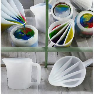 Silicone measuring cups with dividers for wax/ceramic/epoxy resin