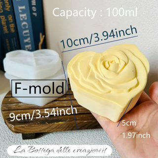 Silicone mold Heart container with lid