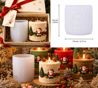 Stampo in Silicone Candela Natalizia Effetto Maglia con Babbo Natale - Bottega delle creazioni