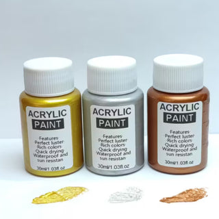 Coloranti Acrilici Metallici Set 3pz