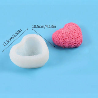 Stampo in silicone Cuore con decorazioni Floreali