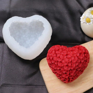 Stampo in silicone Cuore con decorazioni Floreali