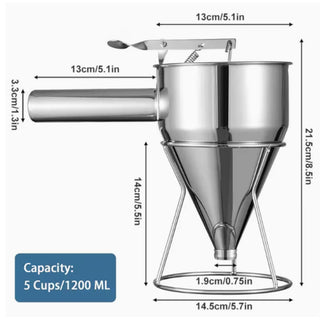 Dispenser a Imbuto con Supporto in Acciaio Inox – 1.2L - Bottega delle creazioni