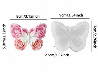 Stampo in Silicone Farfalla con Rose 3D