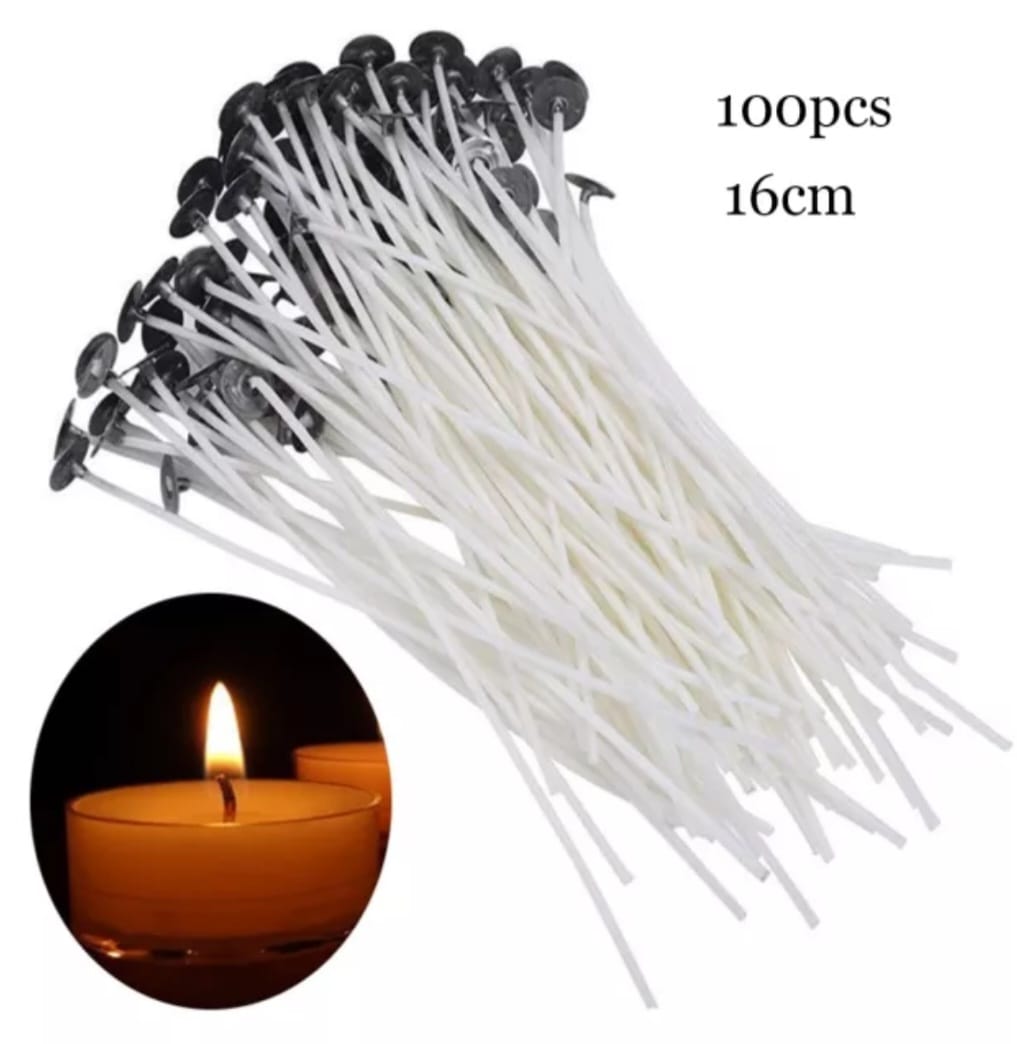 Kit Completo Per Fare Candele: 200 Stoppini In Canapa Biologica Da 15,2 Cm, 120 Adesivi E 10 Centratori – Per Cera Di Soia, Cera D'Api - 2