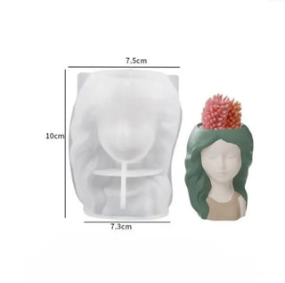 Lady silicone mold Candle holder/pot for seedlings