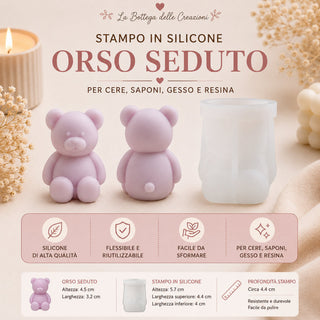 Stampo in silicone Orsetto seduto - Bottega delle creazioni