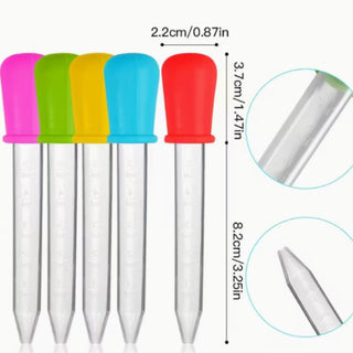 Set 5 Pipette Contagocce da 5 ml con Tappo in Silicone