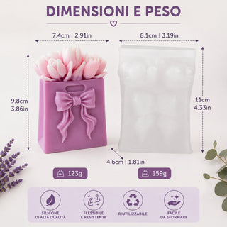 Stampo in silicone Borsa Regalo con Tulipani - Bottega delle creazioni