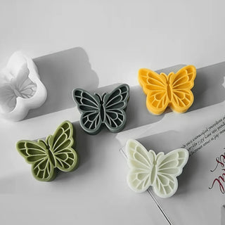 Butterfly Silicone Mold Decorated with Flowers - 3D