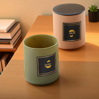 Bicchiere in Vetro Colorato Smerigliato con Tappo Abbinato – Eleganza e Stile per le Tue Candele