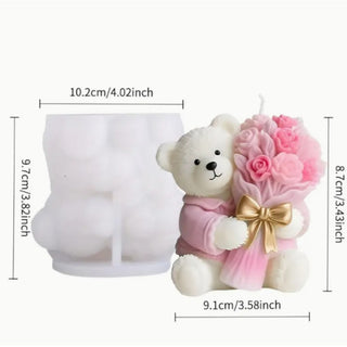 Stampo in silicone Orso Peluche con fiori