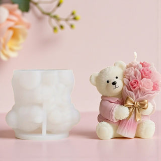 Stampo in silicone Orso Peluche con fiori