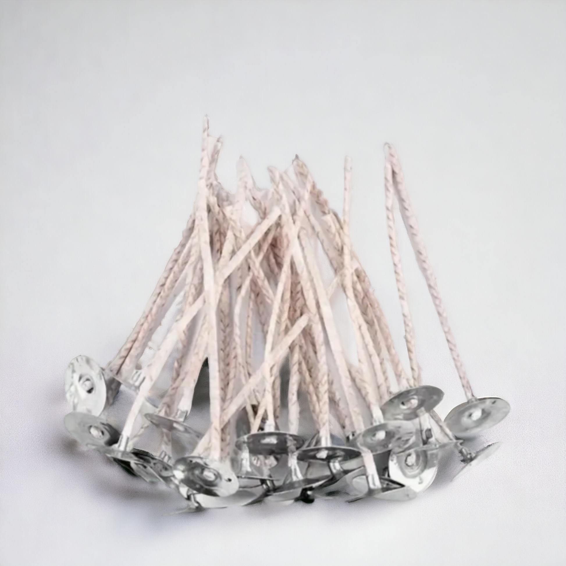 Basi metalliche per stoppini di candele in cotone - 100 pezzi