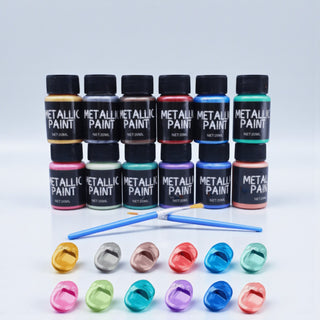 Coloranti Acrilici Liquidi – Set 12 Colori + 2 Pennelli