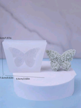 Stampo in Silicone Farfalla decorata con Fiori -3D - Bottega delle creazioni