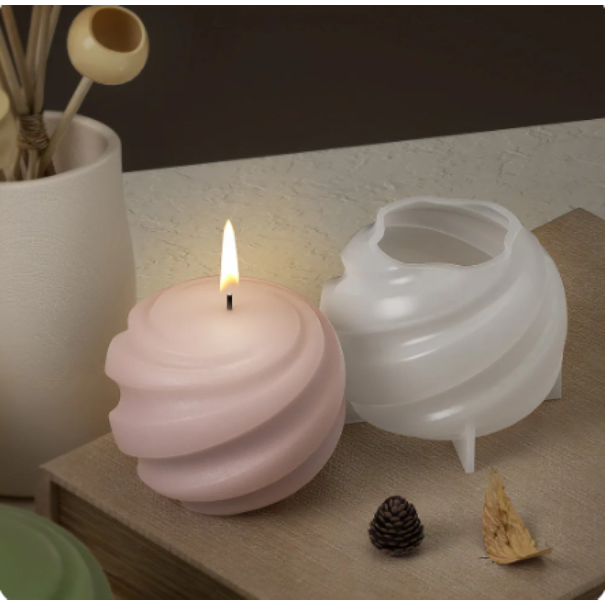 Stampo per candele profumate in silicone con conchiglia 3D Stampo per candele profumate in silicone con conchiglia 3D