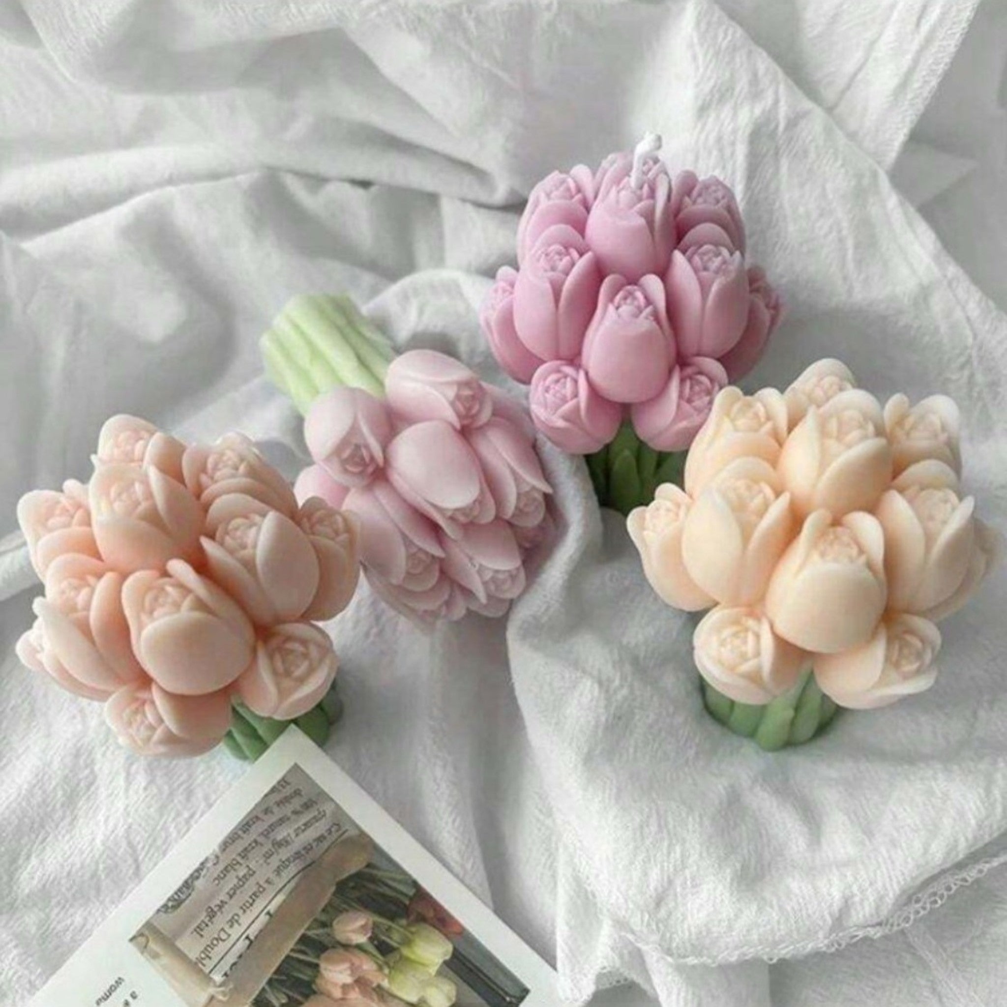 Stampo In Silicone Per Rose A 2 Fiori - Per Sapone, Gesso, Resina - Decorazioni Floreali Fai Da Te