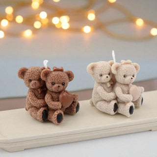 Couple of teddy bears silicone mould